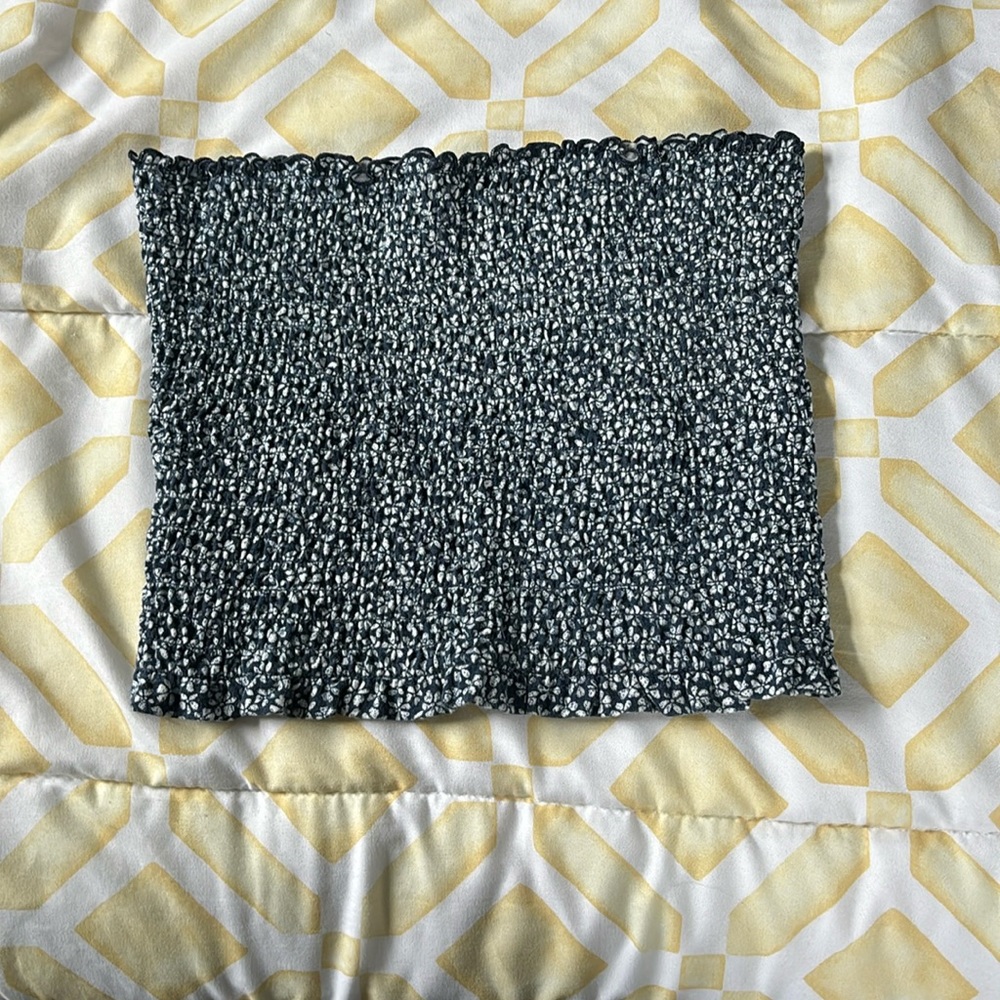 Blue floral tube top (size S)